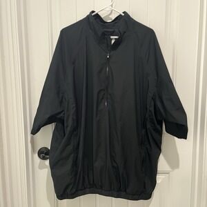 FJ Footjoy Mens 1/2 Zip Pullover Windbreaker XXL Black DryJoys Tour Collection